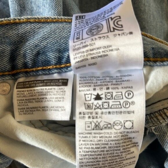 Levi’s 514 Jeans Mens 38x30 Faded Blue Denim Straight Stretch Fit - Picture 16 of 16